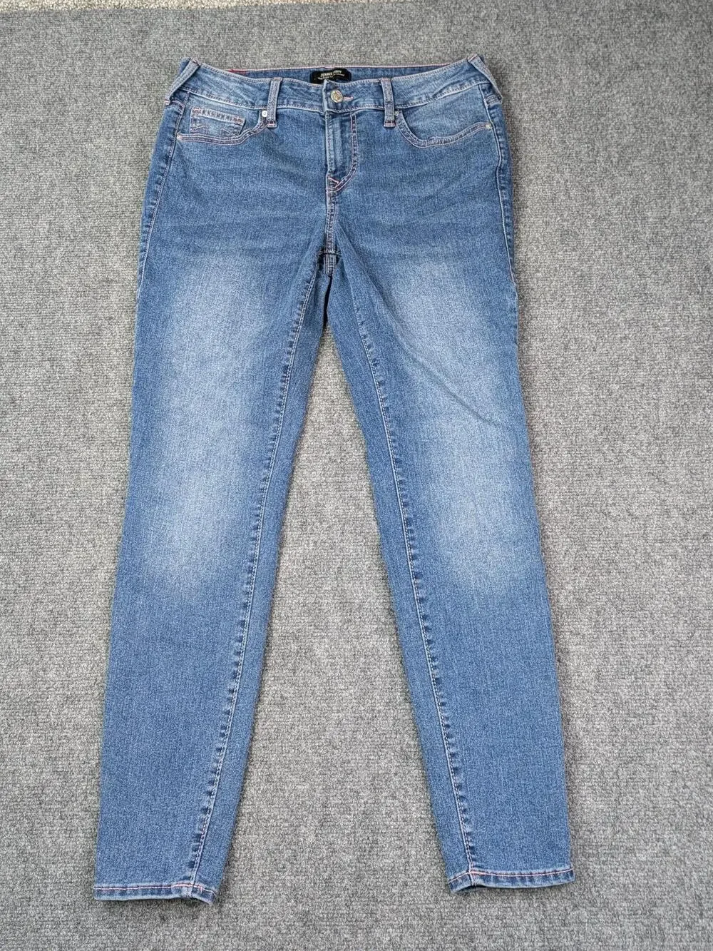 True Religion Jeans Womens 29 Blue Jennie Curvy Mid Rise Super Skinny Stretch